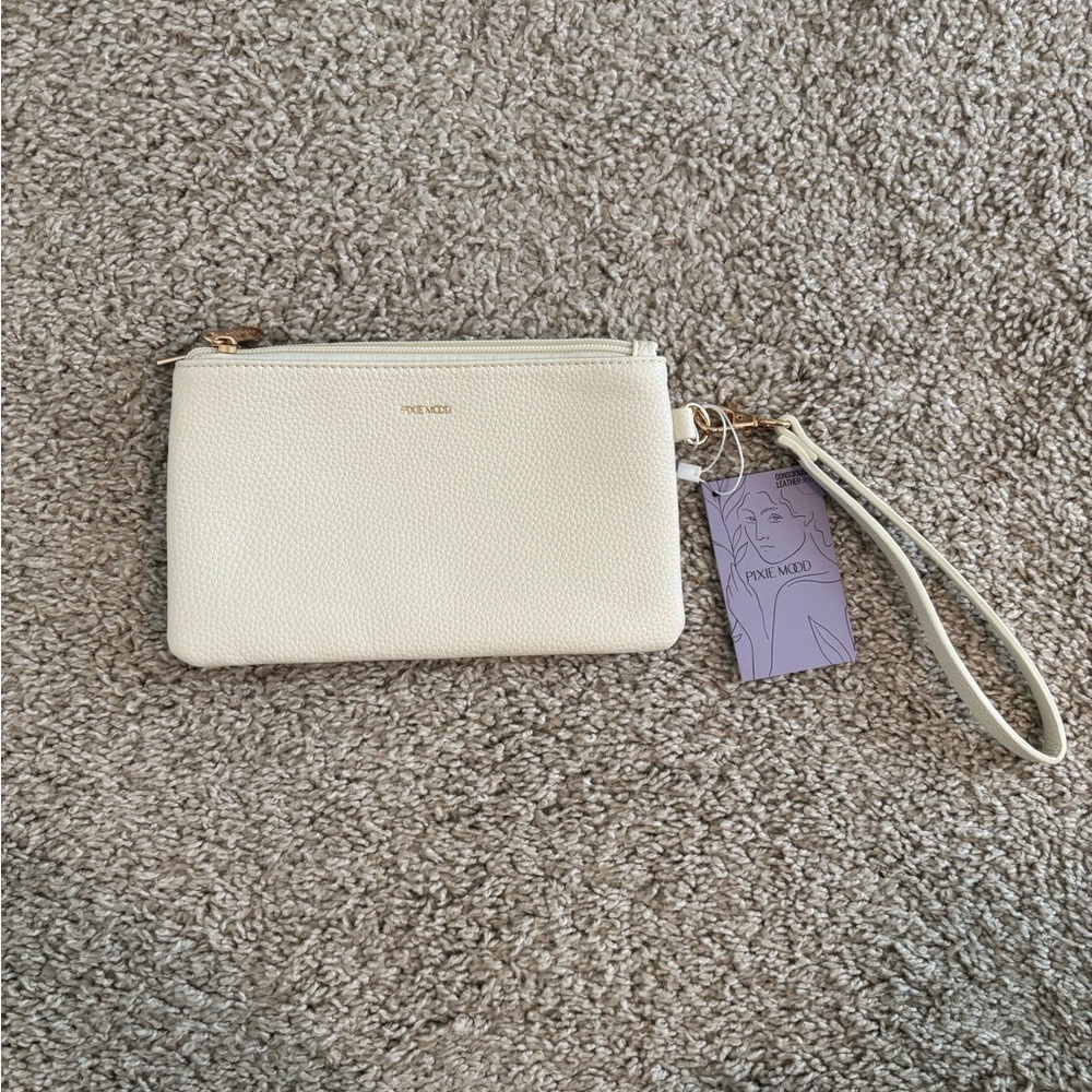Pixie Mood Cream Wristlet Clutch